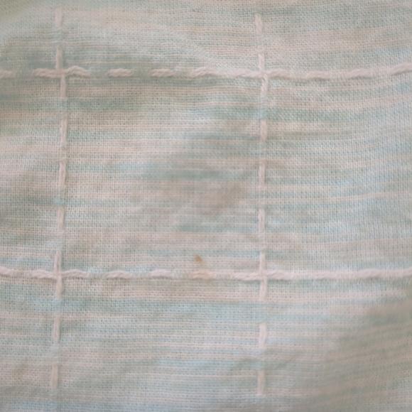 Talbots women's petite long sleeve button up blue and white blouse, size LP - Picture 11 of 11